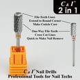 thumbnail image 2 of C & I Nail Drill 2 in 1 Efile Round Corner Cylinder for Electric Manicure Drill Machine Nail Files for Nail Techs to Make Cuticle Care and Nail Works Remove, 2 of 6