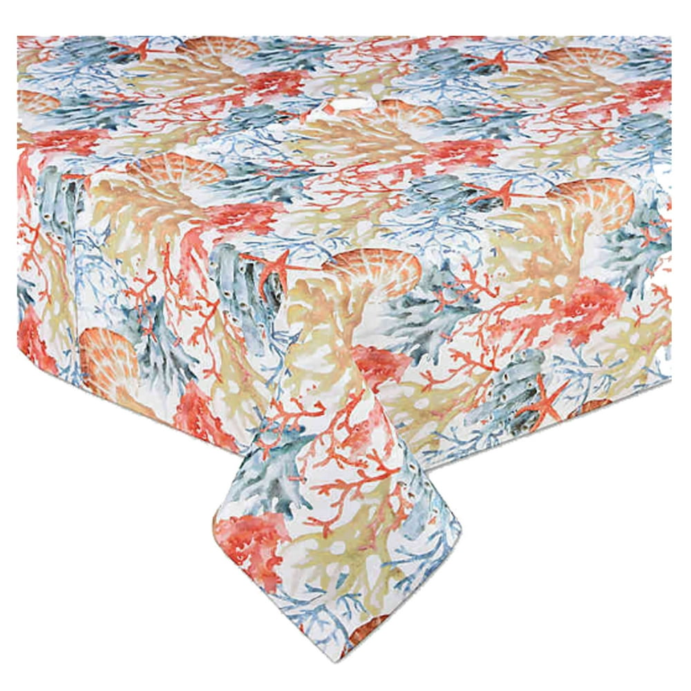 Umbrella Tablecloth with Hole and Zipper Coral Reef Fabric ...