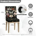 thumbnail image 6 of Xoenoiee Butterfly Daisy Moon Print Stretch Chair Covers for Dining Room, Soft Fit Removable Washable Kitchen Parsons Chair Slipcover Protector, 1 Set, 6 of 7