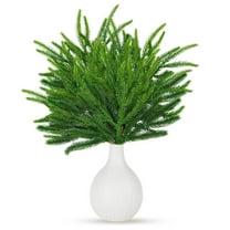 Uutvery Norfolk Pine Branches Stems, 17inch Artificial Norfolk Branch, Faux Stem Greenery Pine, Fake Foliage Greenery Picks for Christmas Wreath Making DIY Crafts Home Decoration