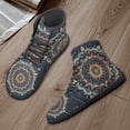 thumbnail image 4 of POLERO Men's Women's Blue Bohemian Mandala Floral Walking Shoes Casual Wide Toe Box Boots High Top Athletic Running Barefoot Sneaker Business Work Shoes for Outdoor Travel Hiking, 4 of 7