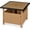 Natural, variant on NurtureTail Wicker Side Table with Umbrella Hole, Square PE Rattan Outdoor End Table for Patio, Garden, Poolside, Deck w/UV-Resistant Frame, Storage Space - Black
