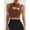Brown, variant on Push up Sports Bra for Women Sexy Hollow Crop Tops with Removable Cups Workout Fitness Yoga Bra Medium Support White S