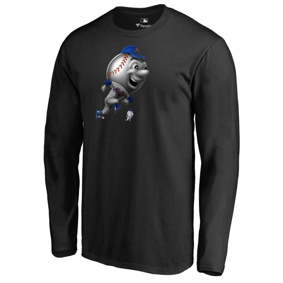 Men's Black New York Mets Midnight Mascot Long Sleeve T-Shirt