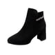 thumbnail image 1 of NECHOLOGY Botas Mujer Zapatos Botines mujer Botas de de agua para otoño e invierno, zapatos de tacón , botas cálidas y de felpa, tacones gruesos, tacones medios, botas de moda versátiles (Black, 7), 1 of 7