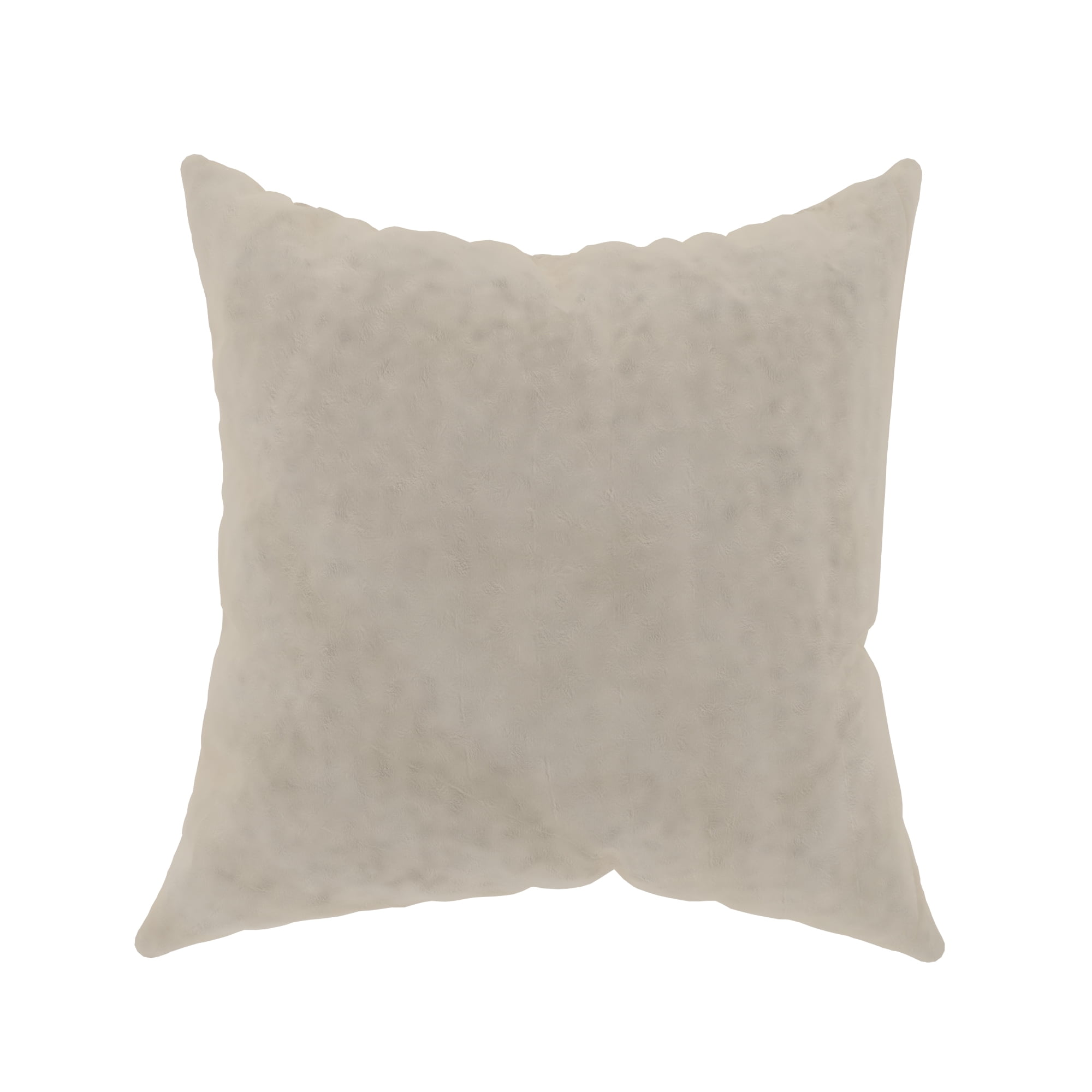 Decorative Throw Pillow Cover, 18” x 18”, Ivory, Quilted Geometric Pattern on Poly Velvet Creating a Natural Sense of Style For Any Living Room, Bed, and Sofa.