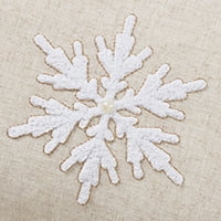 My Texas House Kris 12" x 28" Ivory Snowflake Cotton Decorative Pillow Cover