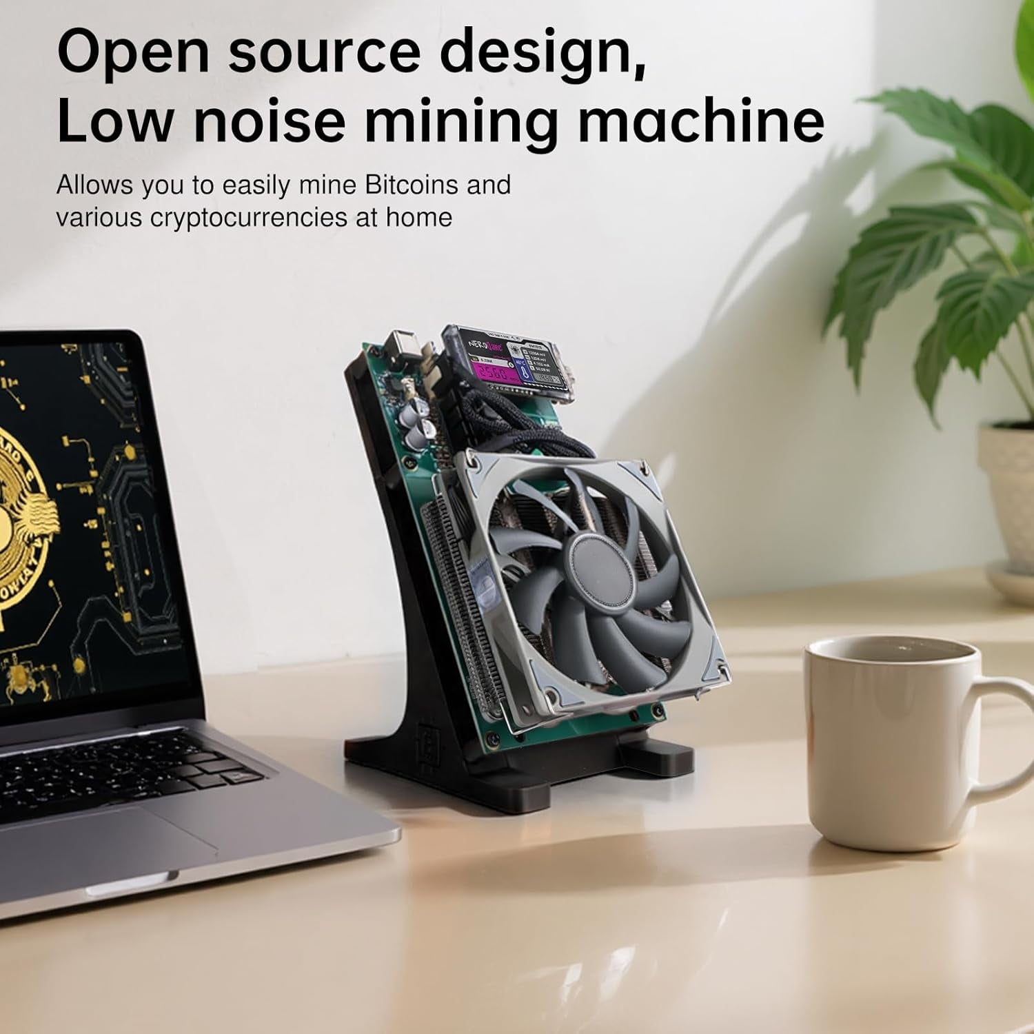 NerdQaxe++ Bitcoins Miner 4.8TH/s ASIC Miner & Crypto Miner - Solo Miner for BTC, Low Power 75W, 2.4Gwifi Open-Source, SHA-256 Silent Home Mining with Bitaxe Miner Technology