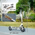 thumbnail image 2 of Adjustable Height Kids Scooter - White, Foldable Design, 7.9" Wheels, Rear Brake - Smooth Ride for Outdoor Use, Ages 6-12 - Qaba 371-051V00WT, 2 of 7