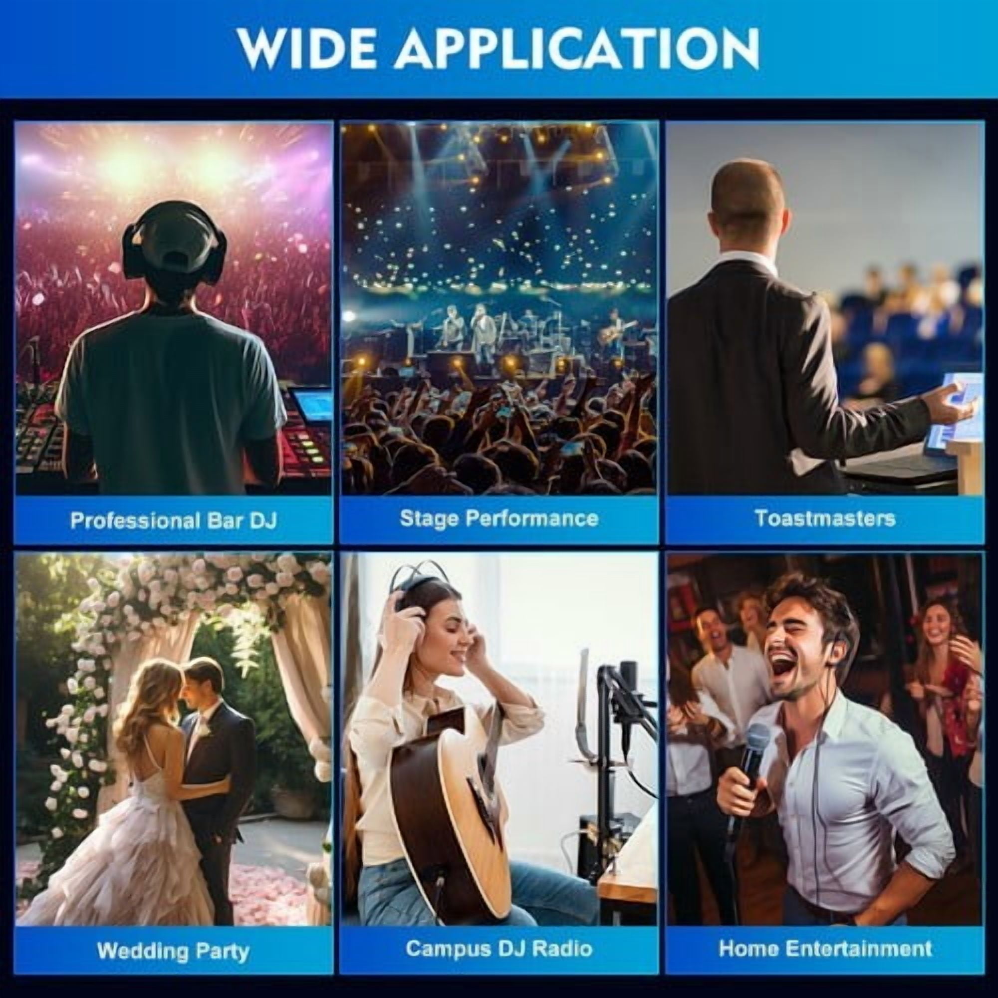 16-Channel Professional Audio Mixer,DJ Mixer Board with Bluetooth,48V Phantom Power, for Live Sound, Recording, Podcast, Karaoke,PC,Compatible with Various Devices,DJ Mixers