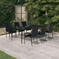 thumbnail image 1 of vidaXL 7 Piece Garden Dining Set Black, 1 of 5