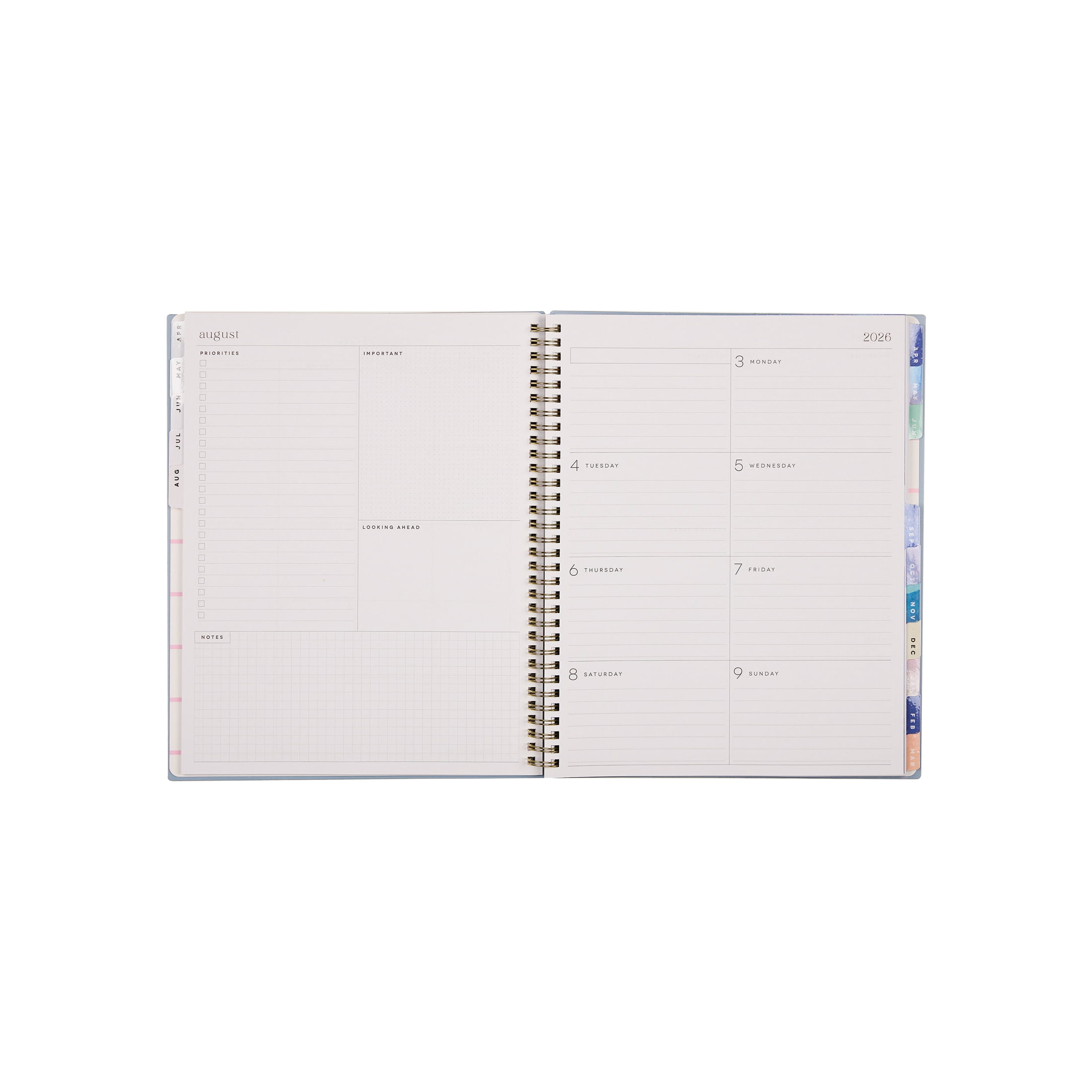 Organized by Happy Planner Monthly Weekly Big Planner (8.5" x 11") Bright Year 15-Month April 2026-June 2027, metal twin loop