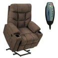 thumbnail image 4 of Gymax Power Lift Massage Recliner Chair with Remote Control, Brown, 4 of 10