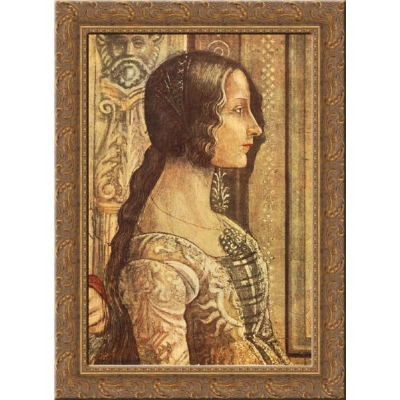 Ludovica Tornabuoni 24x18 Gold Ornate Wood Framed Canvas Art by Domenico Ghirlandaio