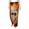 thumbnail image 2 of Lsque Satanic Skull Print Women's Pajama Pants, Lounge Pant - Comfortable Home Wear,Elastic Waistband, Stylish Design-Large, 2 of 9