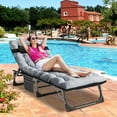 thumbnail image 6 of Slsy Folding Lounge Chair, 5-Position Adjustable Outdoor Reclining Chair, Folding Sleeping Bed Cot, Folding Chaise Lounge Chair for Pool Beach Patio Sunbathing, 6 of 15