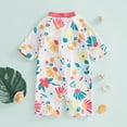 thumbnail image 3 of Gupgi Toddler Girls Rash Guard Floral Swimsuits 12 18 Months 2 3 4 5 Years Kids One Piece Swimwear Summer Short Sleeve Ruffle Bathing Suit, 3 of 9