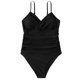 thumbnail image 2 of Gibobby Trajes de Baño para Mujer Conjunto de traje de baño sin espalda sexy para mujer Conjunto de traje de baño multicolor de bikini ajustado fruncido(Negro,CH), 2 of 3