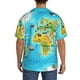 thumbnail image 3 of Fotbe World Map With Animals Landmarks Camisa Estampada de Manga Corta para Hombre, Casual de Verano, Estilo Playero, Sin Arrugas-Medium, 3 of 5