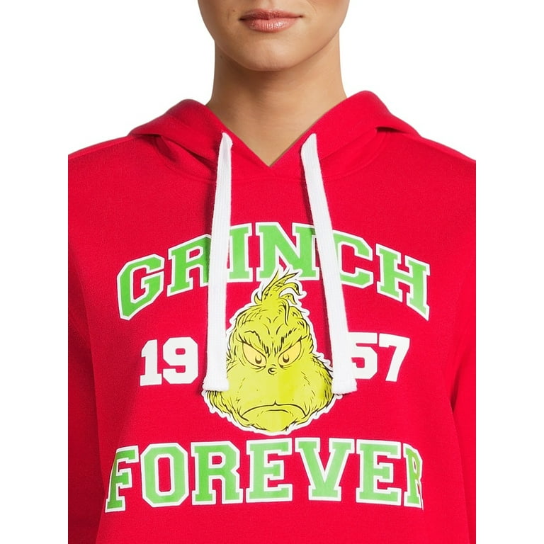 Dr. Seuss Grinch Juniors' Graphic Hoodie with Long Sleeves, Sizes XS-XXXL 