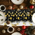 thumbnail image 5 of Black Yellow Christmas Balls Dresser Scarf Farmhouse, Dining Table Decorations for Wedding/Parties, Xmas Snowflake Table Runner 72 Inches Long for Kitchen Dining, 13 x 72 In, 5 of 9