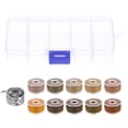 thumbnail image 1 of Preenrollado Bobinas Hilo Juego de 10uds con Bobina Estuche y Almacenamiento Caja para Bordado y Coser Máquina, Serie Marrón, 1 of 7