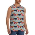 thumbnail image 2 of Kdxio Dachshund Dog Heart for Men's Muscle T-shirt,Sleeveless for Workout Running Athletic Gym Lounge Casual, 2 of 7