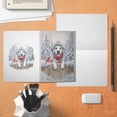 thumbnail image 4 of Playful Dalmatian Welcomes Winter Snowy Day with Cardinal Bird 5x7in Folded Greeting Card Dog Lover Single Note Card with Envelope - 2017, 4 of 5