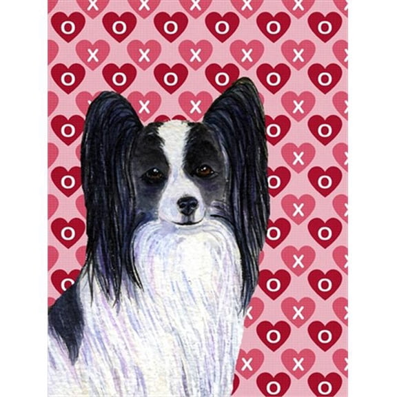11 x 15 In. Papillon Hearts Love And Valentines Day Portrait Flag, Garden Size