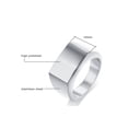 thumbnail image 3 of Men's Titanium Steel Ring Geometric Electroplated Rectangular Glossy Band Gift For Him Retro Jewelry Minimalist, 3 of 4