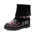 thumbnail image 2 of NECHOLOGY Botas Mujer Adulto Femenino Zapatos Botines de mujer Botines de mujer Moda Retro Borla Botas de estilo nacional Comercio exterior comodidad Punta redonda Tacón cuadrado (Black, 8.5), 2 of 6