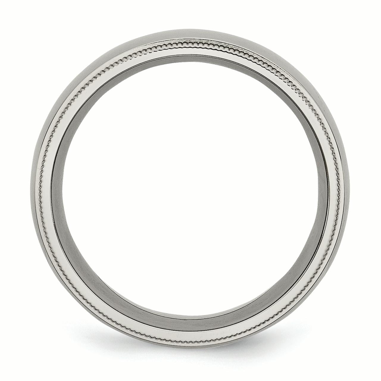 Primal Steel Titanium 8mm Grooved and Beaded Edge Band