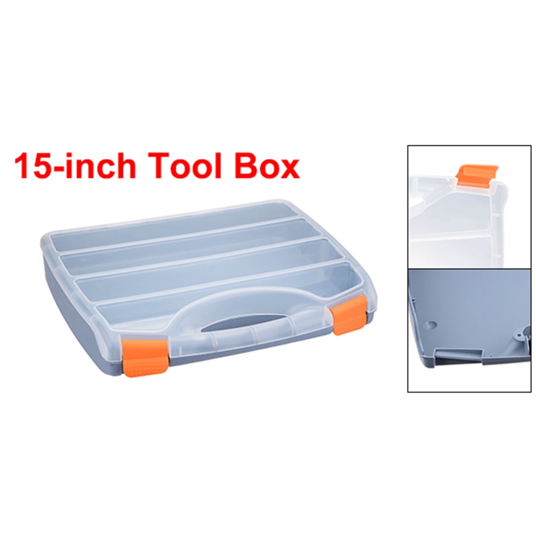 Plastic Tool Box with Tray and Organizers Includes Removable 4 Small Parts Boxes uxcell 15-inch Tool Box 