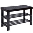 thumbnail image 1 of Costway 3 Tier Bamboo Shoe Rack Bench Storage Shelf Organizer Entryway Home, 1 of 10