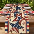 thumbnail image 6 of Lzobxe Patriotic Table Runner Independence Day Modern and Art Paint Tablecloth for Art Theme Birthday and 250th Anniversary Festive Dining Table Decor, 6 of 8