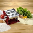 thumbnail image 6 of OVENTE Manual Stainless Steel Pasta Maker Machine and 7 Thickness Setting (0.5 to 3 mm), Easy Cleaning & Storage with Attachments of Hand Crank Roller Noodle Cutter & Countertop Clamp, Red PA515R, 6 of 10