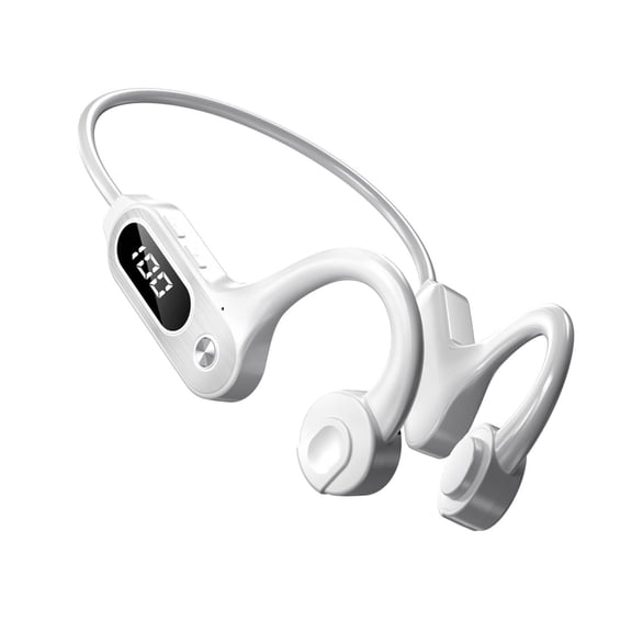 openpig Bluetooth Headset, Bone Conduction Headphones, Bluetooth 5.3 Open Ear Headphones, Wireless Headphones 15H Playtime, Sport Headphone Suitable for Running,Cycling, Outdoor Sports White