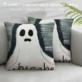 thumbnail image 3 of PHYHOO  Halloween Pillow Covers Ghost Halloween Pillow Covers Decorations Pink Halloween Pillows Decorative for Halloween Home Decor for Sofa White, 3 of 5