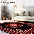 thumbnail image 2 of ODIKA 3'x5' Machine Washable Non-Slip Area Rug, Medallion Artistry With Flourishing Floral Motifs And Ornate Borders High Traffic Rug with Pad, Black, 545647, 2 of 8