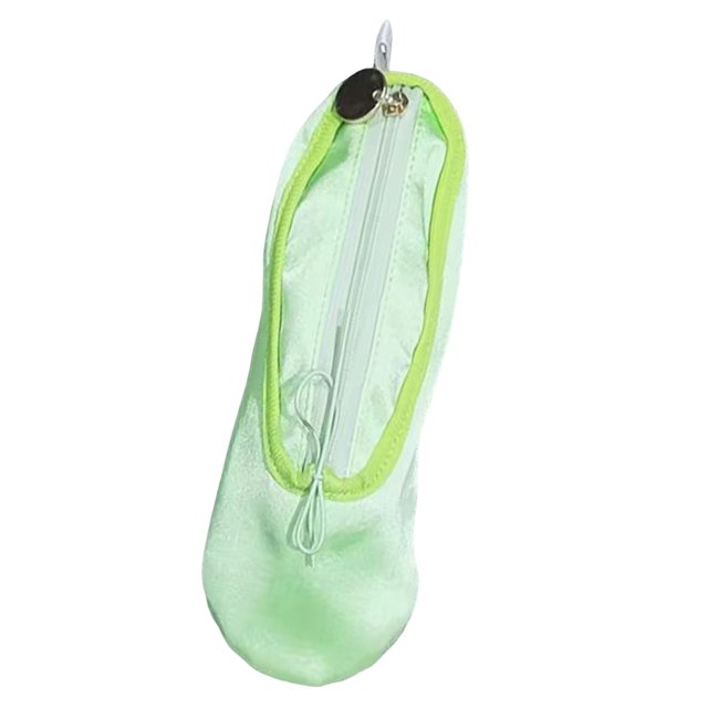 Estuche para lápices con diseño de zapatillas de ballet, versátil, ligero y de tela suave para mujer Verde claro