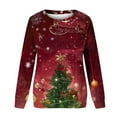 thumbnail image 4 of Srogem 2024 Women's Ugly Christmas Sweatshirt Funny Cute Xmas Tree Reindeer Snowman Top Long Sleeve Crew Neck Sweatshirt, 4 of 4