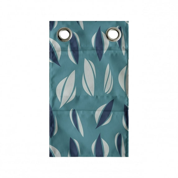 Abstract Hanging Pocket Organizer, Nature Themed Leaves Jungle Elements Fashion Pattern Round Ornaments, Printed Polyester Storage Bag with Pockets, 9" x 27", Slate Blue Sage Green