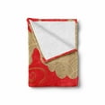 thumbnail image 2 of Japanese Soft Flannel Fleece Throw Blanket, Traditional Eastern Pattern with Wave Historical Folk Repetition Print, Cozy Plush for Indoor and Outdoor Use, 70" x 90", Dark Coral and Tan, by Ambesonne, 2 of 6