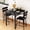 Black, variant on MIERES 3 Piece Bar Table and Chairs Set, Counter Height Small Dining Table with 2 Bar Stools, Farmhouse Square Kitchen Table with Storage for Bistro, Pub, Small Space