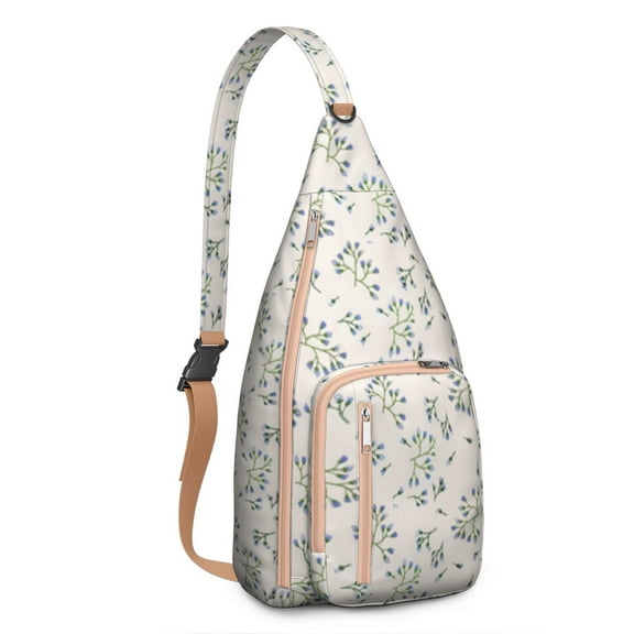 Waterproof Hiking Sling Backpack for Women – Lightweight Floral Crossbody Chest Bag with Adjustable Strap, Botanical Wildflower Travel Backpack for Outdoor & Everyday Use