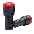 thumbnail image 1 of 2 x Buzzer Alarm, AC DC 12V Red LED Buzzer Alarm Signal Indicator Flash Light Panel Mount  III level, 1 of 7