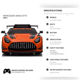 thumbnail image 2 of KidsVIP 12V Mercedes Benz GT3 Licensed Ride-On Luxury Sports Car With Rubber Wheels, Leather Seats, Music Player, Lights & Remote, 2 of 13