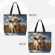 thumbnail image 2 of Disketp Daisy Meadow Cow Bolsa Tote de Lona para Mujer, Bolso de Hombro y Cruzado con Cierre de Cremallera, 2 of 7