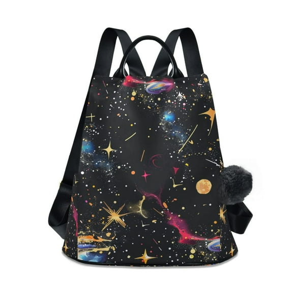 joogoo Glittering Galaxy Black Backpack Purse for Women Anti Theft Fashion Daypack Shoulder Bag