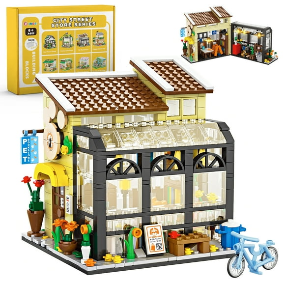 Flower House Building Set, 584 Pcs Friends Building Block Kit, ENP Book Store Building Toy for Boys Girls, Gift for Kids 6-12